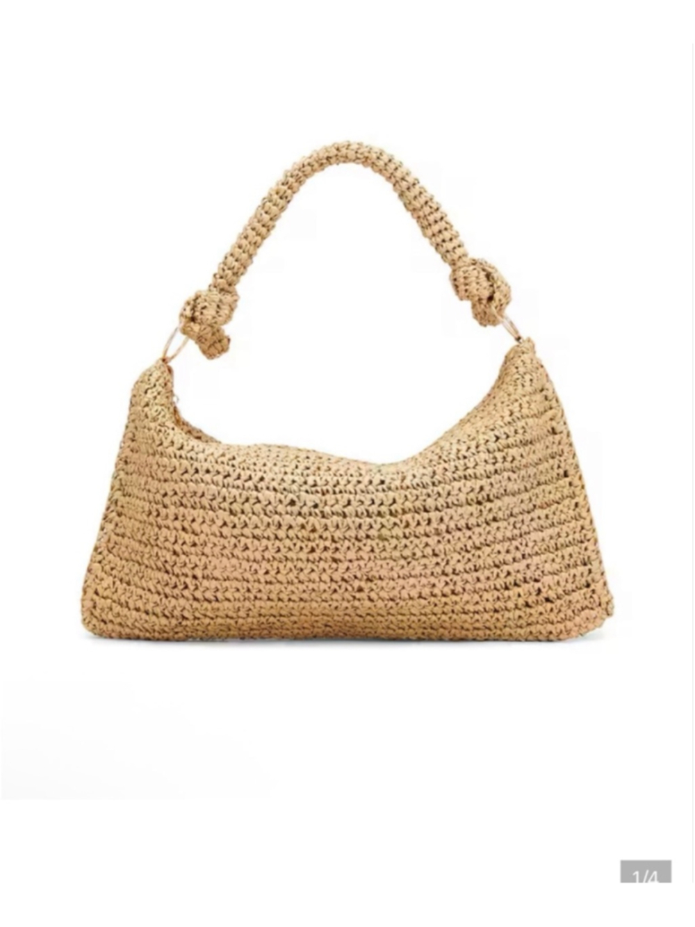 Revolve 8 Other Reasons Shelly Crochet Bag Khaki Straw Shoulder Hobo - Picture 2 of 12